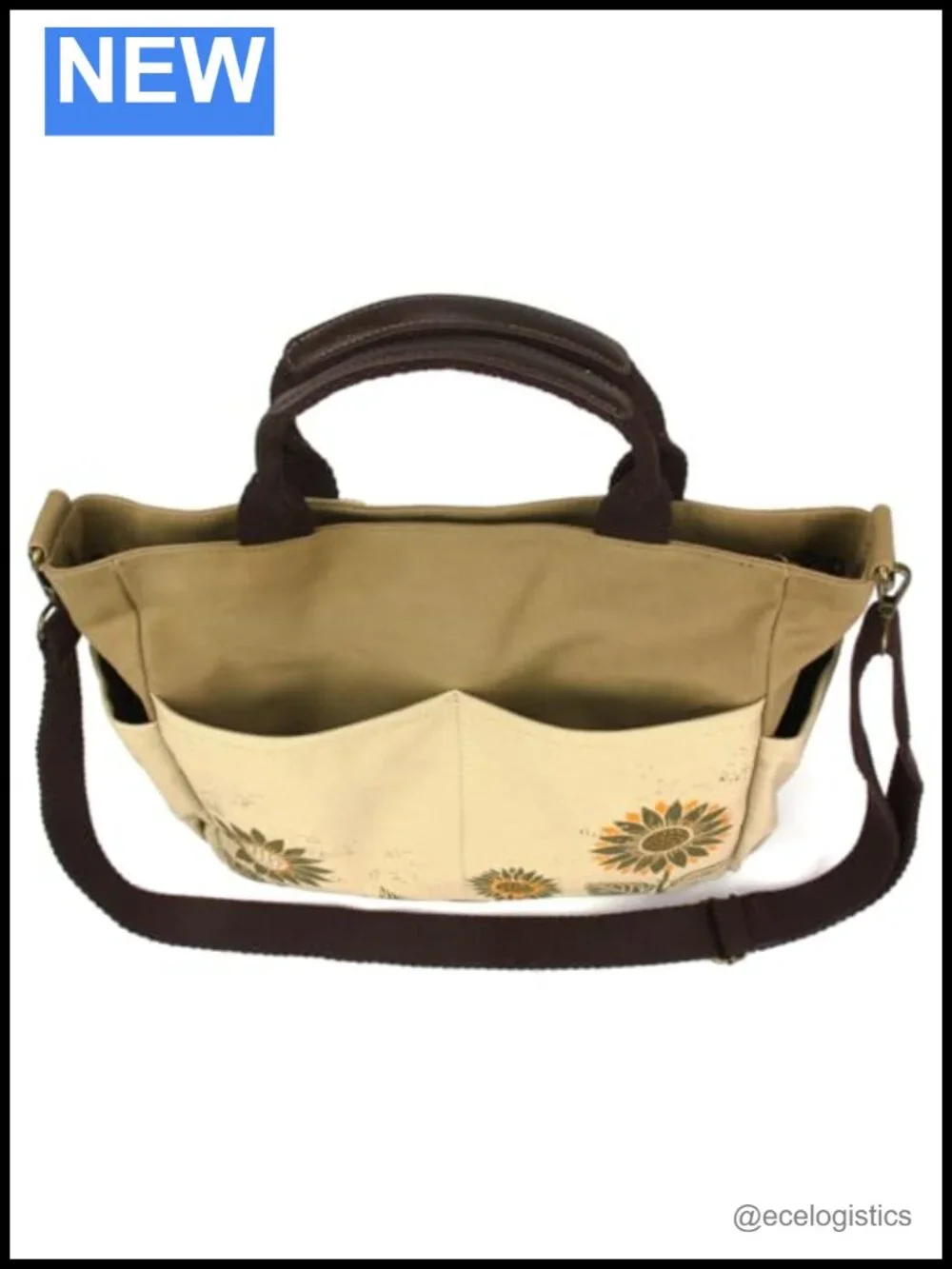 Canvas Print Pocket Tote Women Canvas Tote Bag Shoulder Purse with Detachable